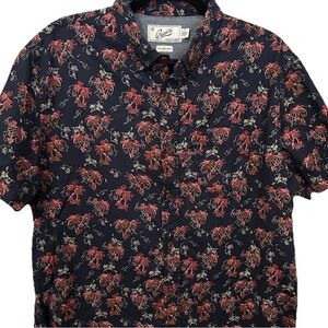 Grayers Dark Blue and Red Floral Men's Shirt